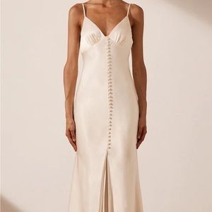 Shona Joy LA LUNE BIAS SLIP DRESS - CREAM